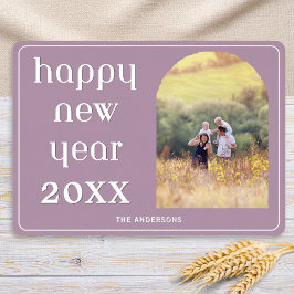 Happy New Year Custom Photo Arch Blush Pink Folien Feiertagskarte
