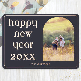 Happy New Year Custom Photo Arch Personalized Folien Feiertagskarte