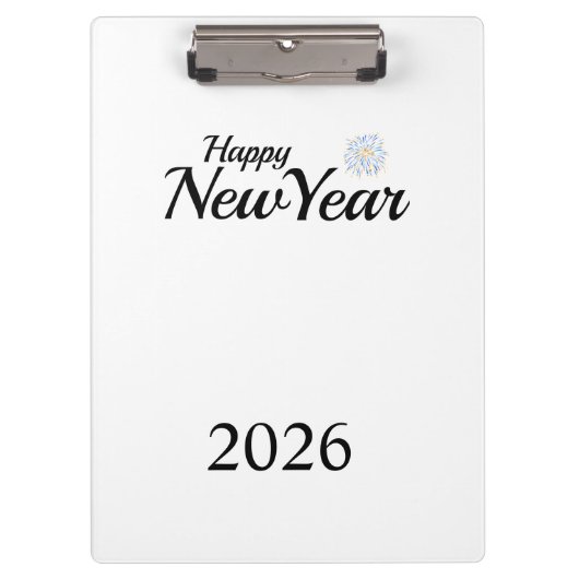Happy New Year Custom Present Klemmbrett (Vorderseite)