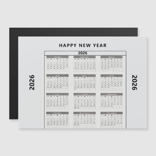 Happy New Year Custom Present Magnetkarte (Vorne/Hinten)