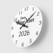 Happy New Year Custom Present Runde Wanduhr (Winkel)