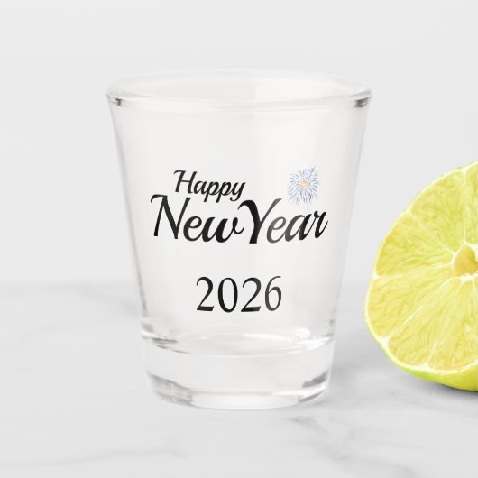 Happy New Year Custom Present Schnapsglas (Vorderseite)