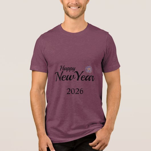 Happy New Year Custom Present Tri-Blend Shirt (Vorderseite)