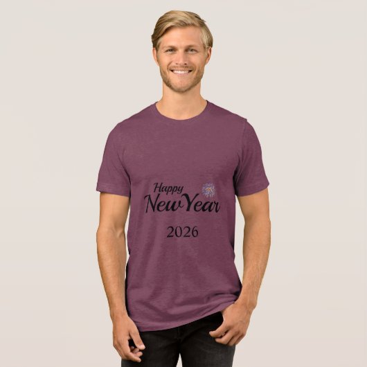 Happy New Year Custom Present Tri-Blend Shirt (Vorderseite voll)