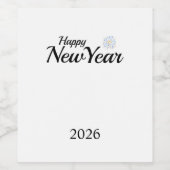 Happy New Year Custom Present Weinetikett (Einzelnes Label)