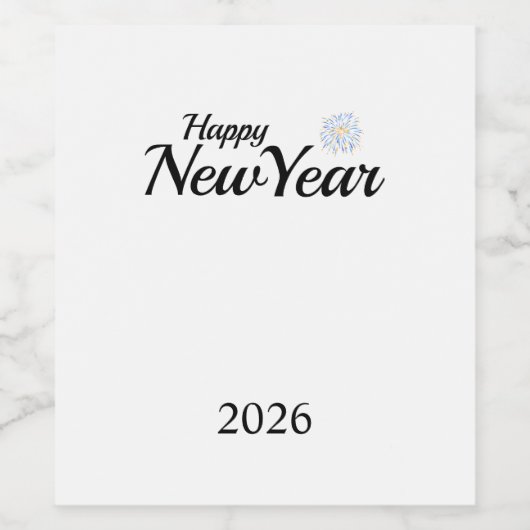 Happy New Year Custom Present Weinetikett (Einzelnes Label)