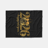 Happy New Year Cute Gold Disco Ball Bow New Year's Fleecedecke (Vorderseite (Horizontal))