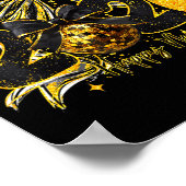 Happy New Year Cute Gold Disco Ball Bow New Year's Poster (Ecke)