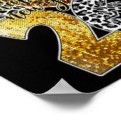 Happy New Year Cute Gold Disco Ball Bow New Year's Poster (Ecke)