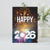 Happy New Year Dankeskarte (Stehend Vorderseite)