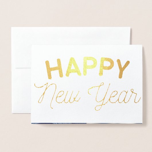 Happy New Year - das Foto Ihres Kindes Folienkarte (Vorderseite mit Umschlag)