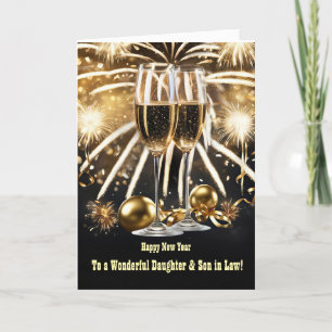 Happy New Year Daughter Son in Law Husband Karte