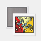 Happy New Year Design Magnet (Vorderseite/Rückseite)