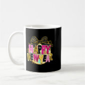 Happy New Year Disco Ball Coquette Bow New Years E Kaffeetasse (Links)
