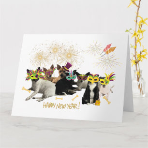Happy New Year Doggie Card Karte