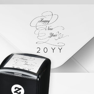 Happy New Year-Drehbuch Permastempel