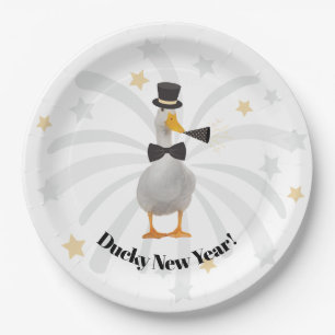 Happy New Year Duck Pappteller