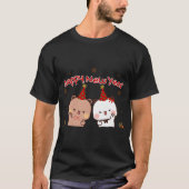 Happy New Year Dudu Bear und Bubu Panda T-Shirt (Vorderseite)