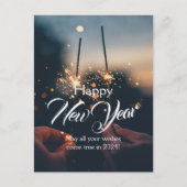 Happy New Year Editable Postcard Postkarte (Vorderseite)
