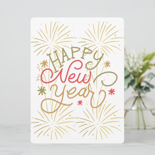 Happy new year einladung (Stehend Vorderseite)