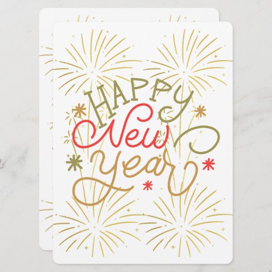 Happy new year einladung (Vorne/Hinten)