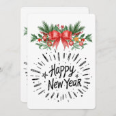 Happy new year einladung (Vorne/Hinten)