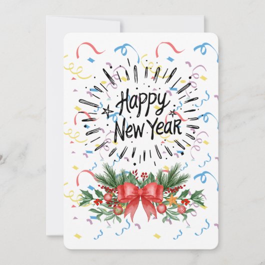 Happy new year einladung (Vorderseite)