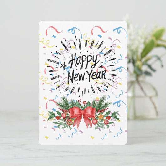 Happy new year einladung (Stehend Vorderseite)