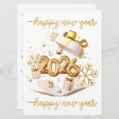 Happy new year einladung (Vorne/Hinten)