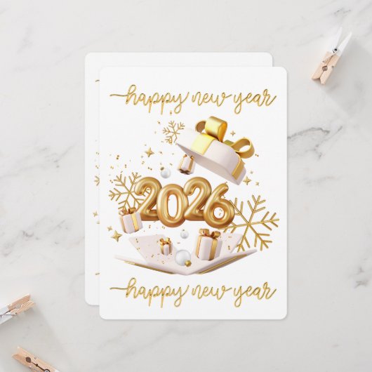 Happy new year einladung (Vorderseite/Rückseite Beispiel)