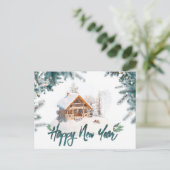 Happy new year elegante Holiday Postcard Postkarte (Stehend Vorderseite)