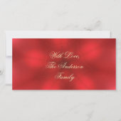 Happy New Year Elegante Rot und Gold Script Karte (Rückseite)