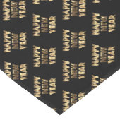 Happy New Year Elegante Schwarz und Gold Kurzer Tischläufer (Ecke)
