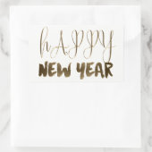 Happy New Year Elegante Text Gold Typografie Rechteckiger Aufkleber (Tasche)