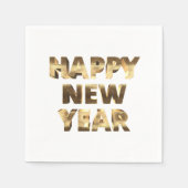 Happy New Year Elegante Typografy Imitate Gold Serviette (Vorderseite)