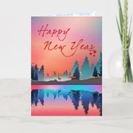 Happy New Year Elegante Weihnachtsdekorationen Feiertagskarte