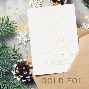 Happy New Year elegantes Drehbuchunternehmen Folien Feiertagskarte