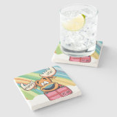 Happy New Year Else - Festivals Design der Feier Steinuntersetzer (Seitenansicht)