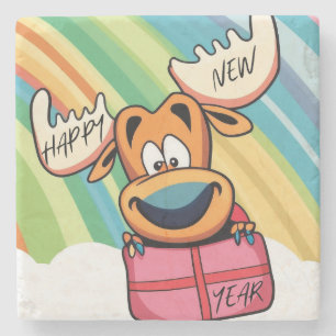 Happy New Year Else - Festivals Design der Feier Steinuntersetzer