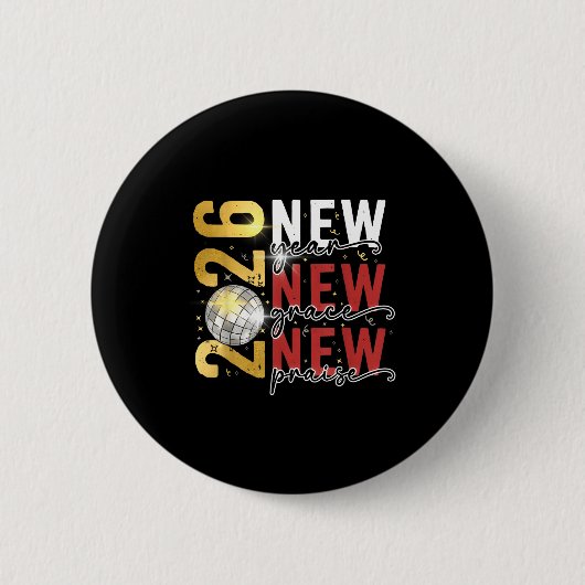 Happy New Year Eve 2026 New Year Party Hello 2026 Button (Vorderseite)
