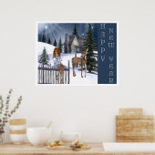 Happy New Year - Fairy & Deer Print Poster (Küche)