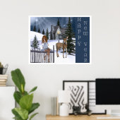 Happy New Year - Fairy & Deer Print Poster (Heimbüro)