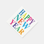 Happy New Year Farbiger Text Serviette (Ecke)