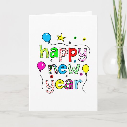 Happy New Year Feiertagskarte (Vorderseite)