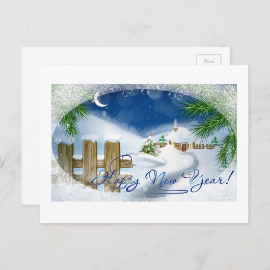 Happy New Year Feiertagspostkarte (Vorne/Hinten)