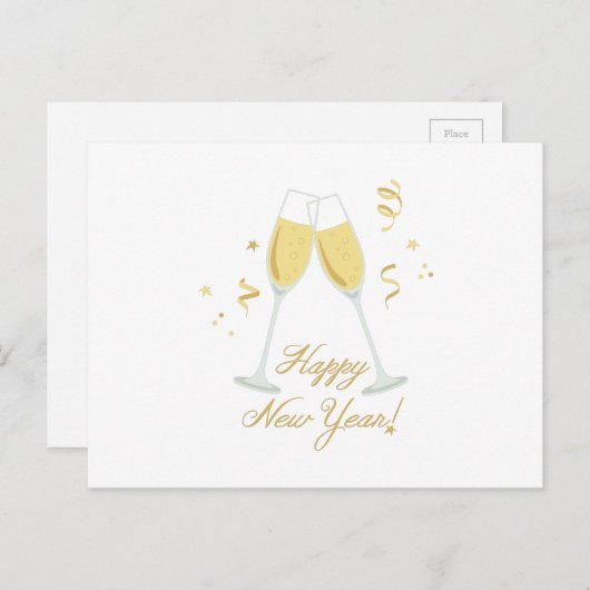 Happy New Year Feiertagspostkarte (Vorne/Hinten)