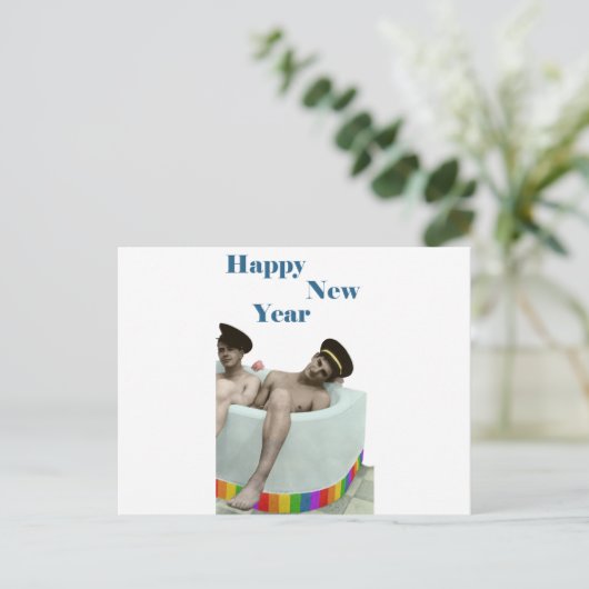 Happy New Year Feiertagspostkarte (Stehend Vorderseite)