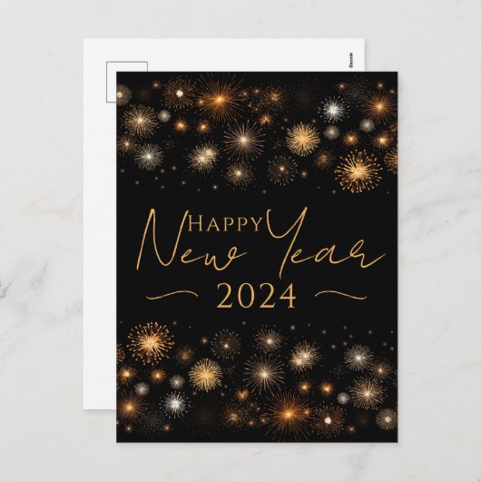 Happy New Year Feiertagspostkarte (Vorne/Hinten)