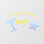 Happy New Year Fensteraufkleber (Blatt)