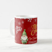 Happy New Year Festive Gnome Coffee Mug Kaffeetasse (Vorderseite Links)
